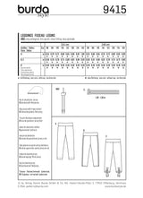 Patrón N ° 9415: Leggings para niños