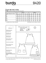 Patrón N ° 9420: Vestido de cubierta