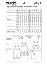 Patron n°9424 : Salopette, Robe chasuble