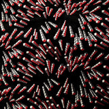 Panne de velours nuit électrique rouge et gris fond noir