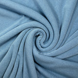 Jersey de polyester côtelé et gratté bleu ciel