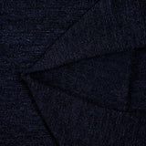 Maille chinée polyester lurex noir fond bleu marine et noir