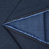 Popeline polycoton jacquard Benjamin losange fond bleu