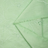 Broderie anglaise festonnée vert d'eau