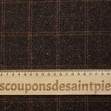 Speckled wool blend with brown background checks