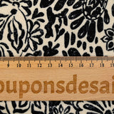 Short velvet jersey with cashmere print and black flower on ivory background