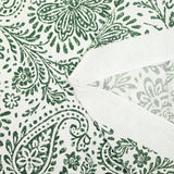 Maille plissée satinée cachemire vert fond blanc