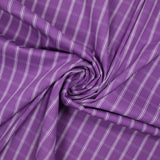Woven-dyed polycotton with ecru check, amethyst purple background