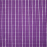 Woven-dyed polycotton with ecru check, amethyst purple background