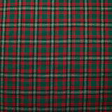 Coton tissé-teint tartan rouge et lurex doré fond vert