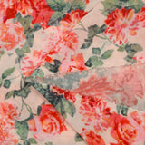 Voile de viscose imprimée rosier fond blush