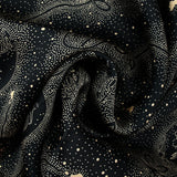 Organza de 100% soie imprimé médaillon danseuse fond noir