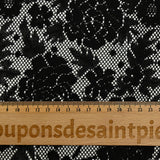 Guipure fine motif champêtre fond noir