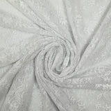 Maille dentelle satinée champêtre blanche