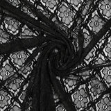Dentelle polyester fleurie brodée noire