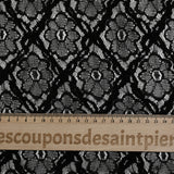 Dentelle polyester fleurie brodée noire