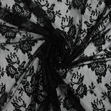 Dentelle polyester résille champêtre noire