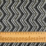 Dentelle polyester chevrons or fond noir