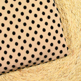 Maille polyviscose floquée pois noir fond chair