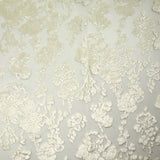 Velours de viscose dévoré sur maille fleurs écrues