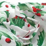 Polycotton printed Christmas hoe green and red ball