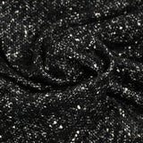 Tweed de poliéster negro y crudo