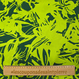 Viscose twill printed ombre floral lime green and forest