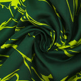Viscose twill printed ombre floral lime green and forest