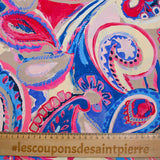 Viscosa estampada campo azul y fucsia