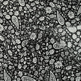 Crepon viscosa lurex rayas cachemira plata fondo negro