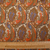 Maille Milano Lurex cachemire orange et bleu fond grège