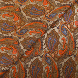 Maille Milano Lurex cachemire orange et bleu fond grège