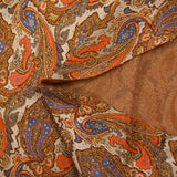 Maille Milano Lurex cachemire orange et bleu fond grège