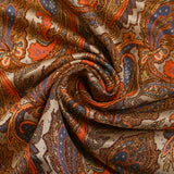 Maille Milano Lurex cachemire orange et bleu fond grège