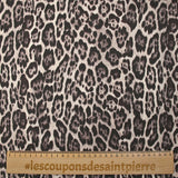 Satin de coton élasthanne léopard fond beige