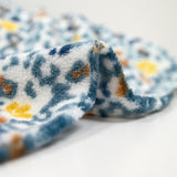 Edredón polar con estampado de leopardo amarillo y azul hielo