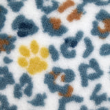 Edredón polar con estampado de leopardo amarillo y azul hielo
