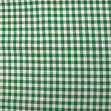 Polycotton woven-dyed linen look meadow green and white gingham