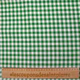 Polycotton woven-dyed linen look meadow green and white gingham