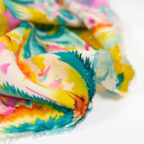 Miami yellow printed viscose with pink background