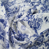 100% Lin Print Live Natural Marine White background