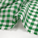 Polycotton woven-dyed linen look meadow green and white gingham