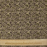 Velours de coton côtelé imprimé indien Mizoram fond marron