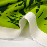 Viscose twill printed ombre floral lime green and forest