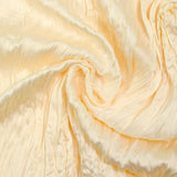 Ivory crinkle-effect pleated polyester satin
