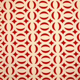 Red parenthesis printed cotton Beige background