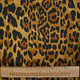 Doublure jacquard viscose imprimé léopard fond mordoré