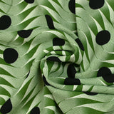 Crêpe viscose imprimé vague à pois fond vert matcha