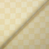 Jacquard de laine mélangée damier écru et crème