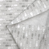 Algodón estampado April Fools fondo gris claro